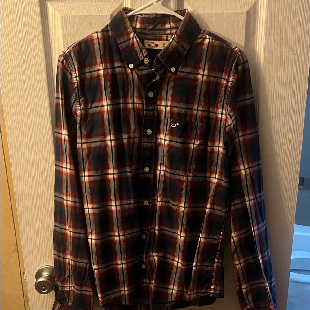 Hollister Red and Blue Plaid Shirt